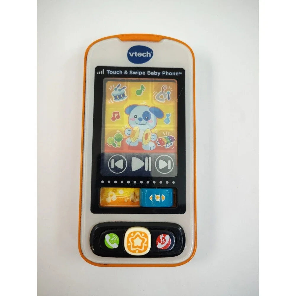 VTech Touch and Swipe Baby Phone, Orange Untested Needs Batteries